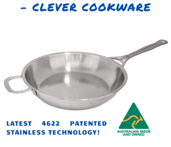 28 cm New 4622 Stainless Satay Frypan – Tig Welded Double Handles (long and short handles)