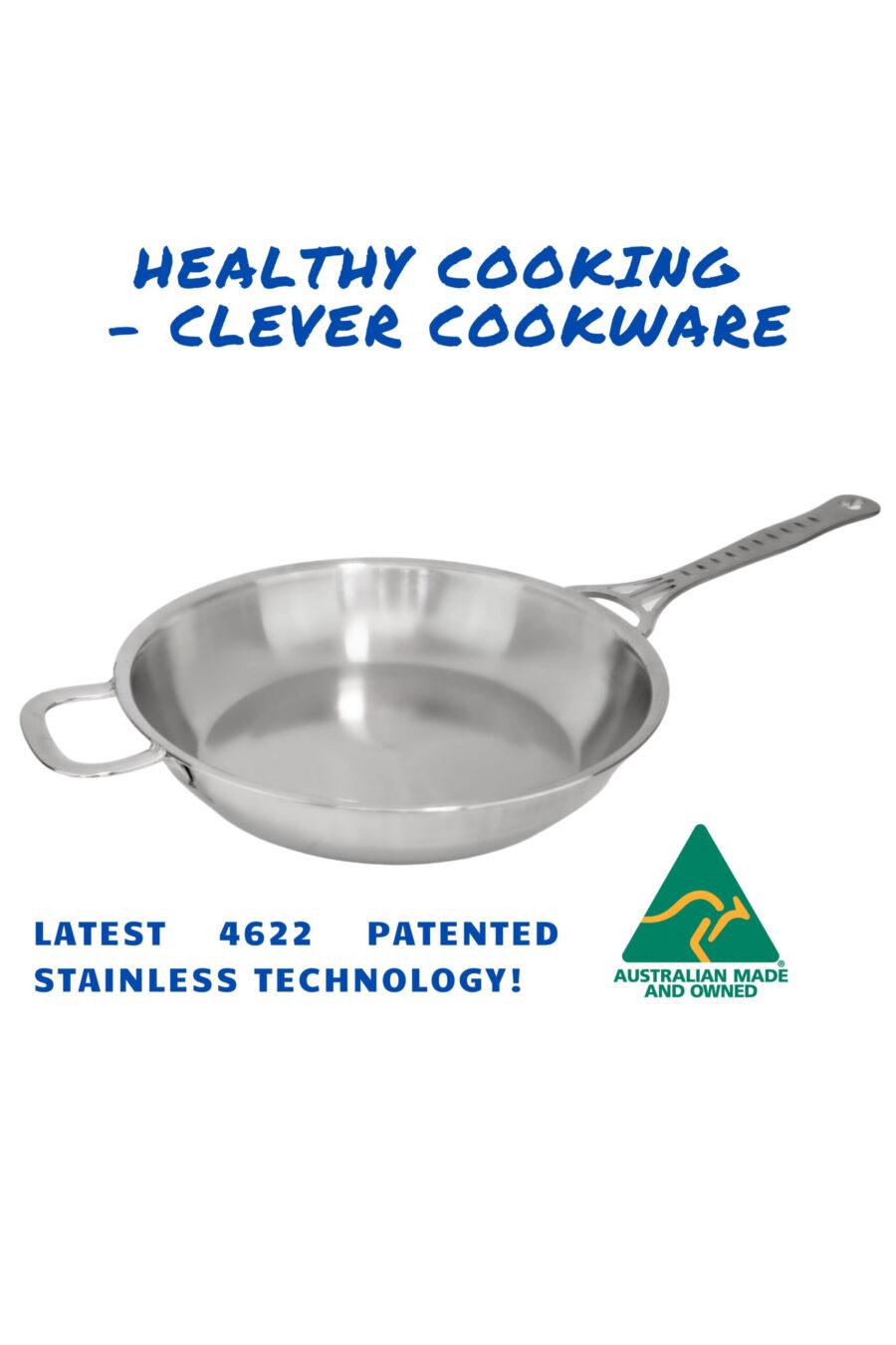 Stainless Satay Frypan - 28 cm - Welded Double Handles (long and short handles)
