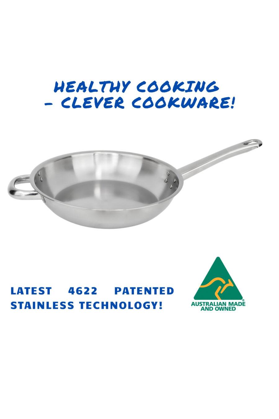 Stainless Steel Satay Fry Pan - Riveted Double Handles (long and short)